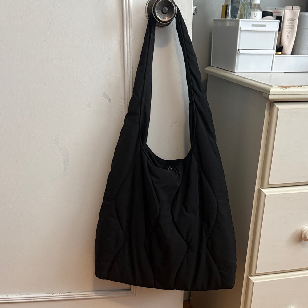 Simons Black Quilted Tote Bag